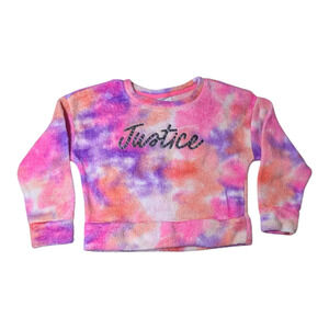 JUSTICE Girls Fleece Long Sleeve Top and Jogger Pants Pink Size S 7-8